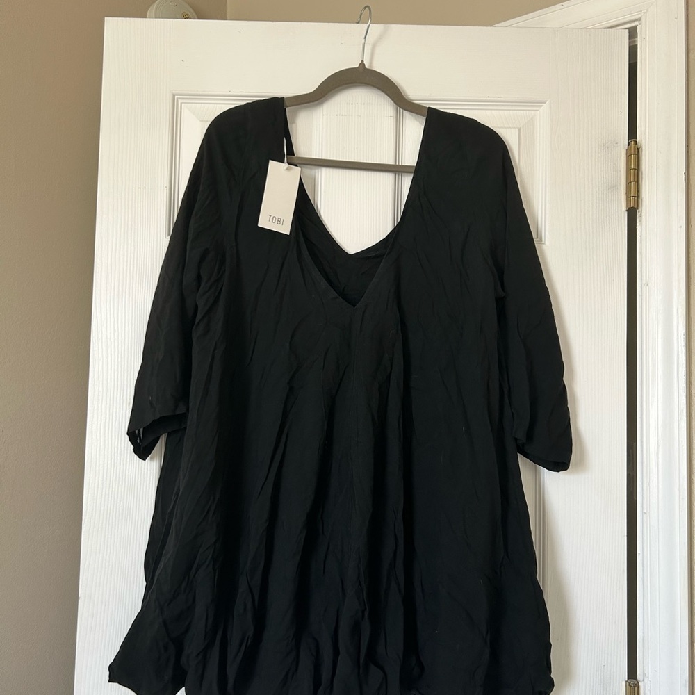 Tobi Black Mini Dress with Bubble Skirt NWT